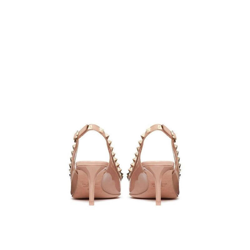 Valentino Garavani Beige Calfskin Mid Heel Pumps