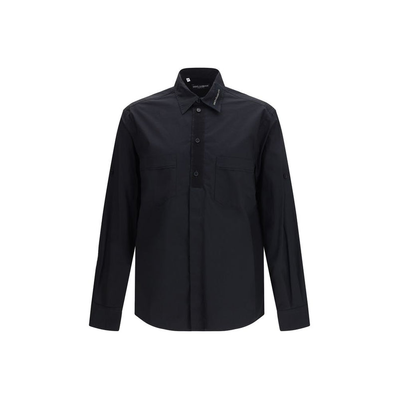 Dolce & Gabbana Black Cotton Dress Shirt
