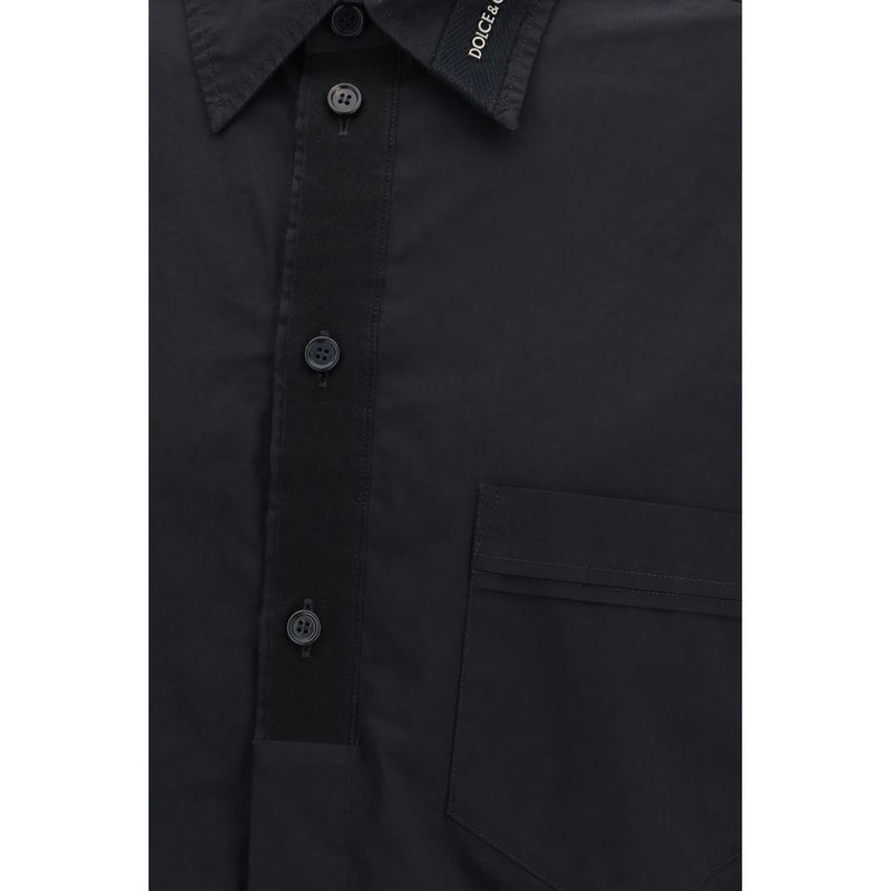 Dolce & Gabbana Black Cotton Dress Shirt