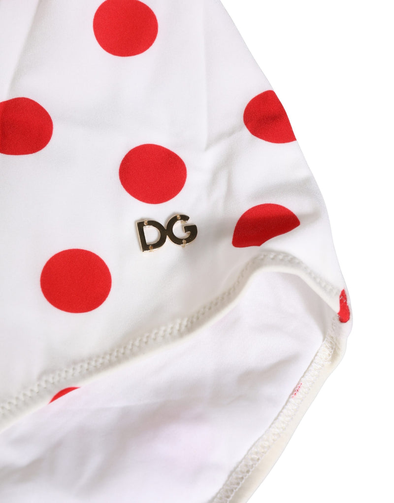 Bañador de una pieza blanco con lunares Dolce & Gabbana