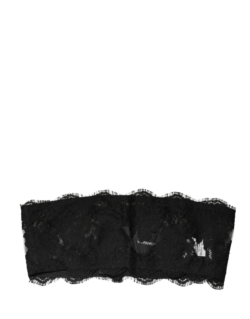 Reggiseno a fascia in pizzo nero Dolce & Gabbana