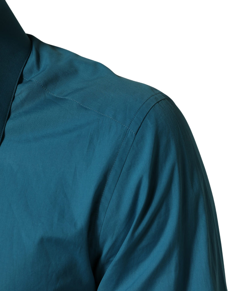 Camicia blu a maniche lunghe in cotone SARTORIA Dolce & Gabbana