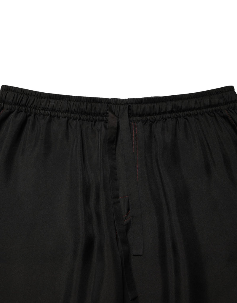 Bermuda da uomo in seta nera con coulisse Dolce & Gabbana