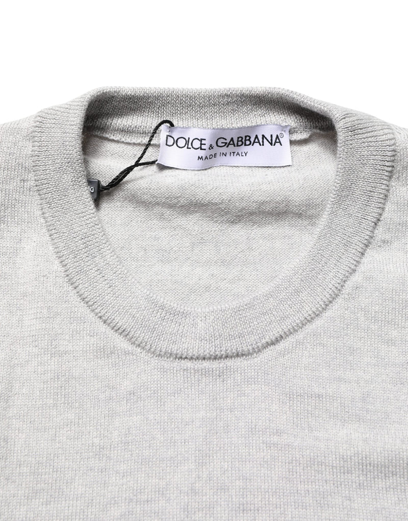 Suéter cinza de mangas longas e gola careca Dolce & Gabbana