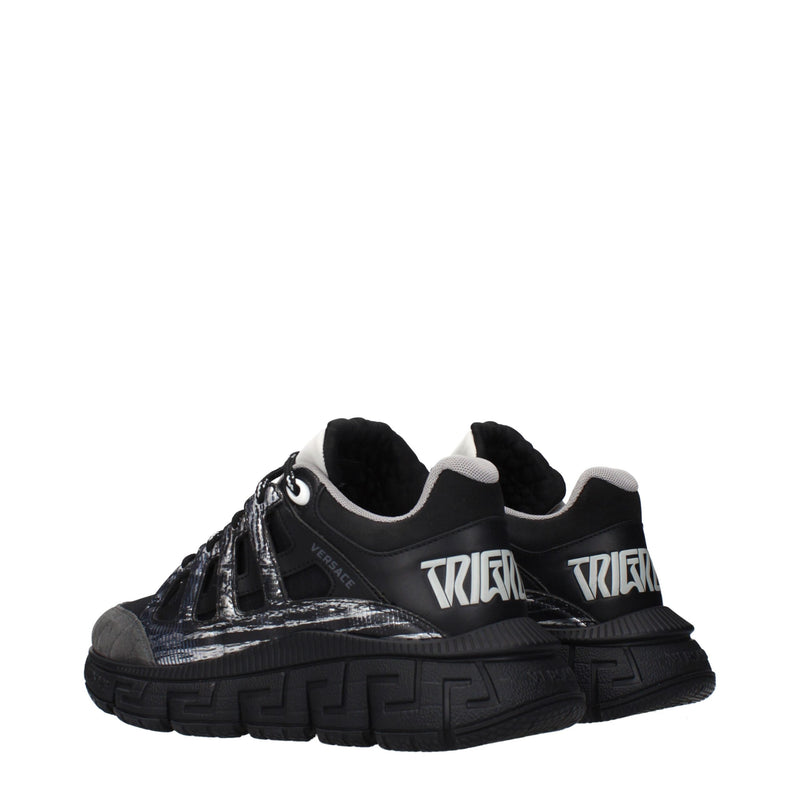 Versace Black Fabric Athletic Sneakers
