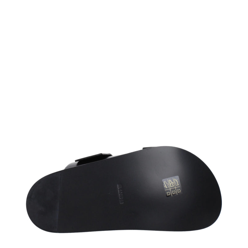 Jil Sander Black Leather Slippers