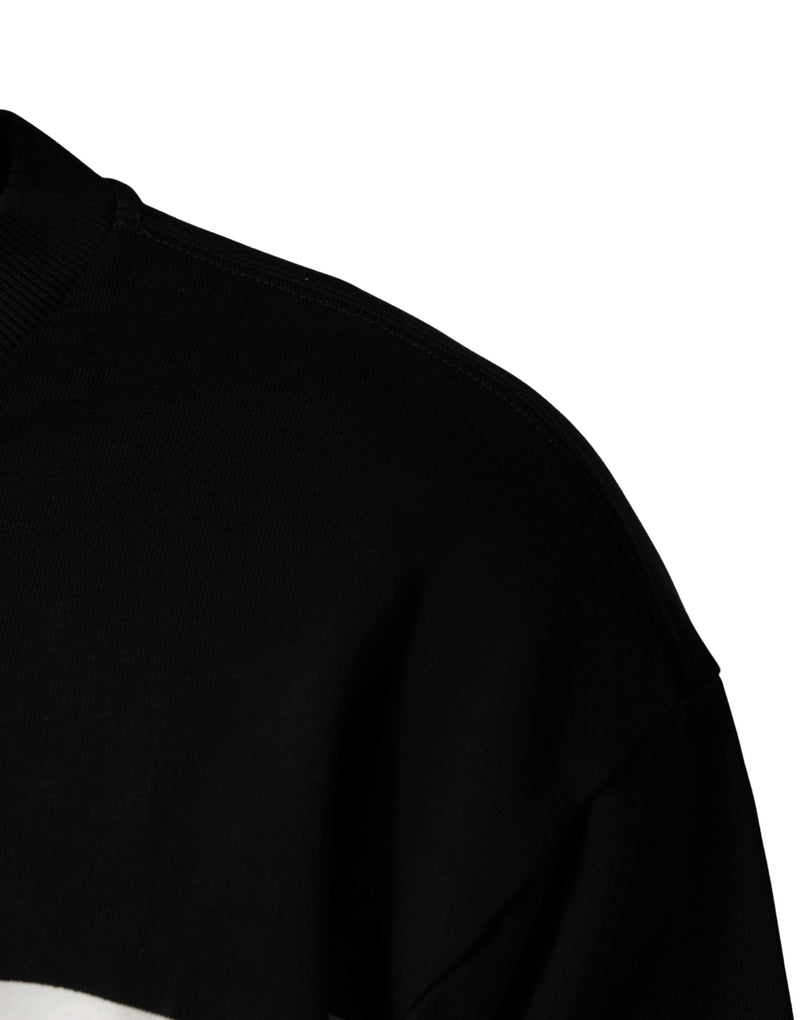 Sudadera negra de algodón con logotipo Milano de Dolce & Gabbana