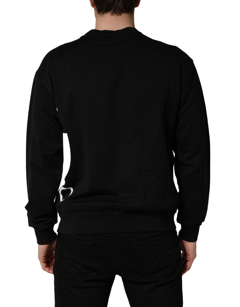 Sudadera negra de algodón con logotipo Milano de Dolce & Gabbana