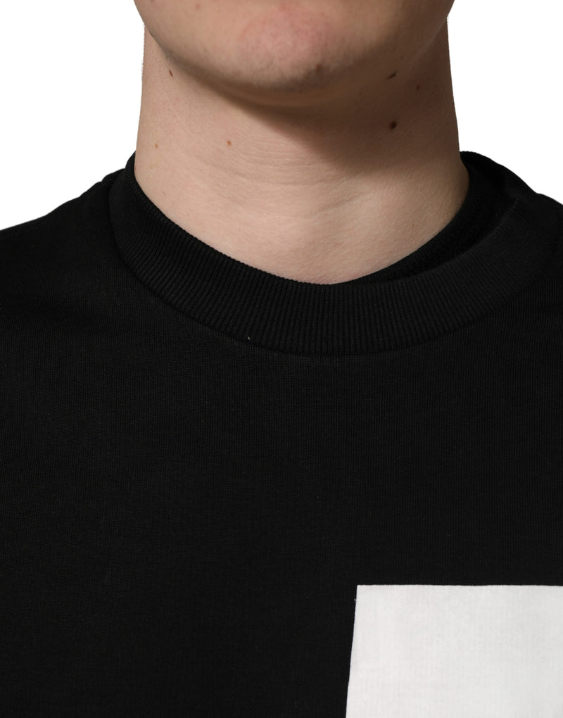 Sudadera negra de algodón con logotipo Milano de Dolce & Gabbana