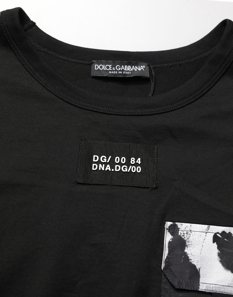 T-shirt oversize noir à poche camouflage Dolce & Gabbana