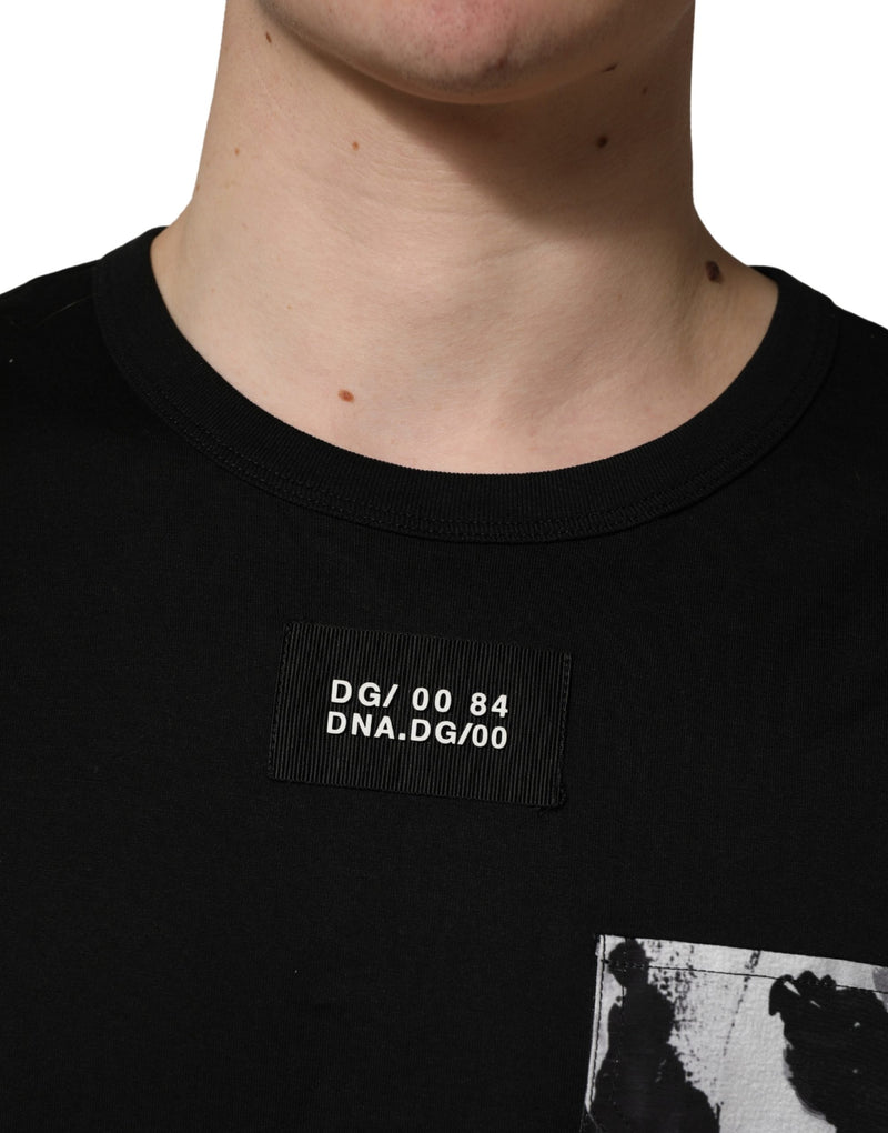T-shirt oversize noir à poche camouflage Dolce & Gabbana