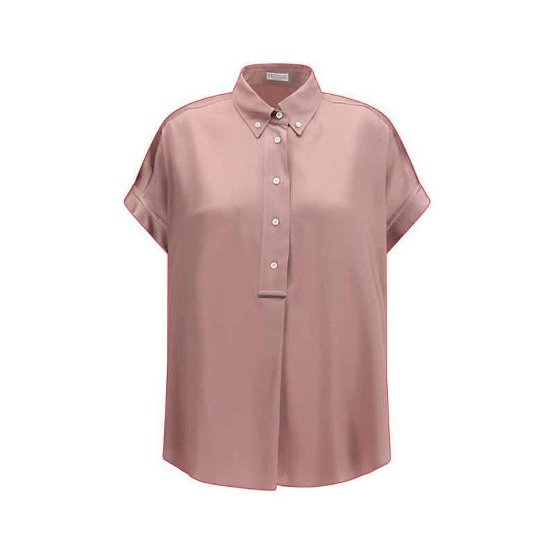 Brunello Cucinelli Multicolor Silk Shortsleeve Shirt