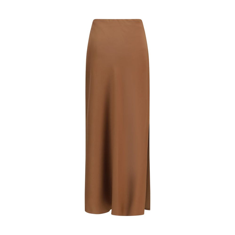 Brunello Cucinelli Brown Acetate Midi Skirt