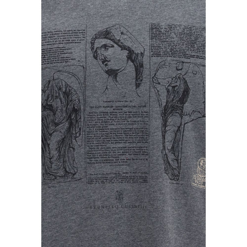 Brunello Cucinelli Blue Cotton T-Shirt