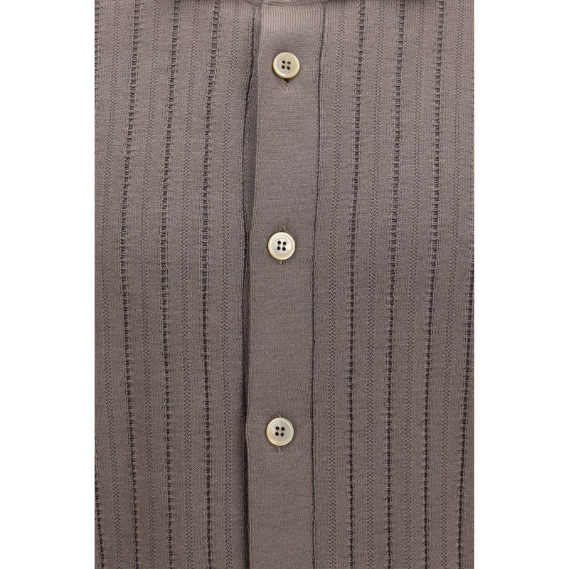 Brunello Cucinelli Brown Cotton Polo Shirt