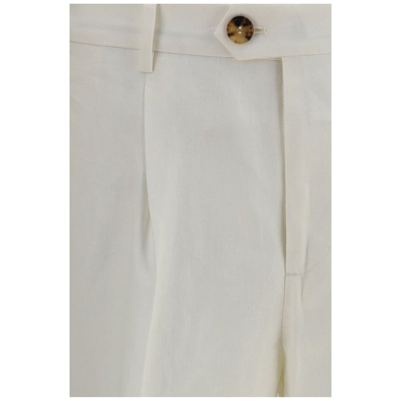 Brunello Cucinelli White Linen Casual Pants