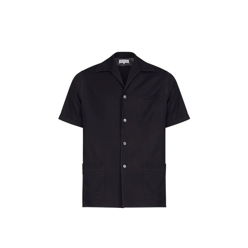 Maison Margiela Black Wool Shortsleeve Shirt