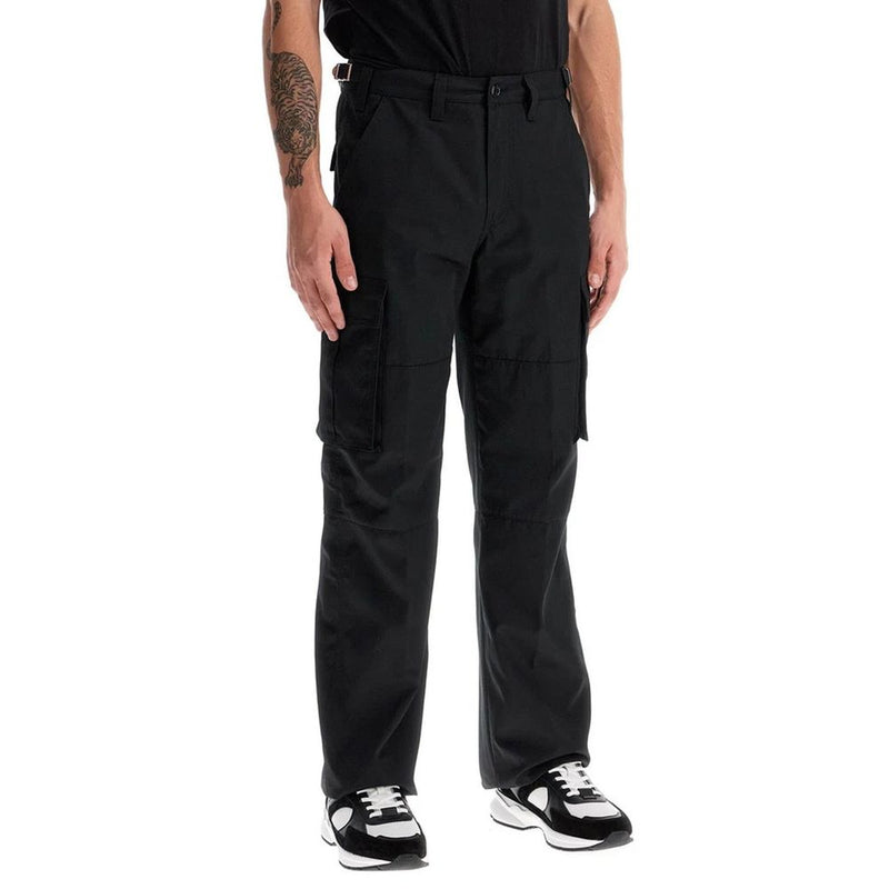 Celine Black Cargo Pants for Men – Loose-Fit Cotton Blend With Logo Detail | Black