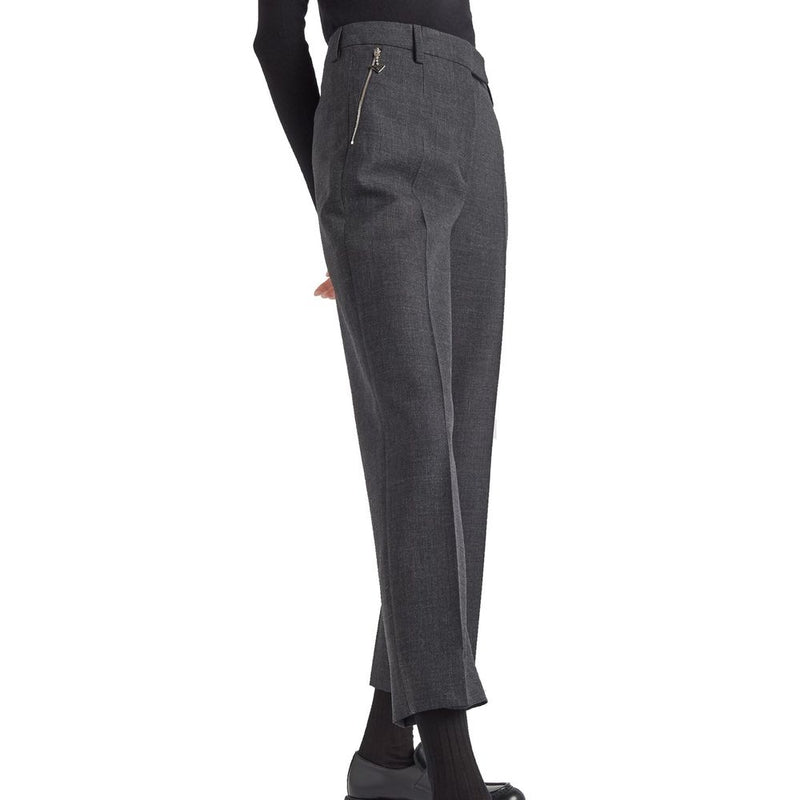 Prada Gray Virgin Wool Dress Pants