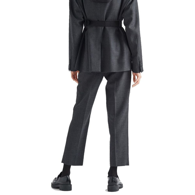 Prada Gray Virgin Wool Dress Pants
