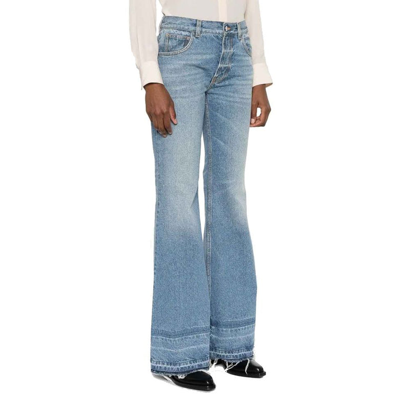 Chloé Blue Cotton Flared Jeans