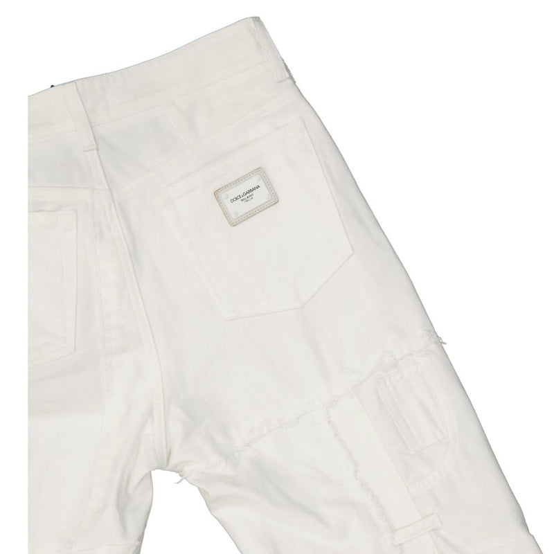 Dolce & Gabbana White Cotton Cargo Pants