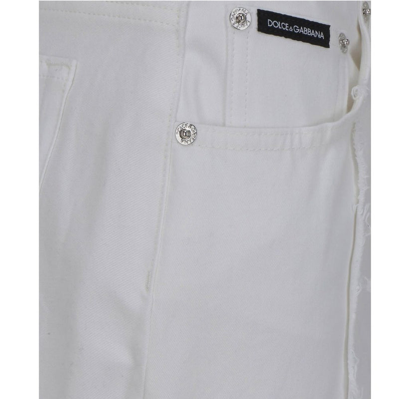 Dolce & Gabbana White Cotton Cargo Pants