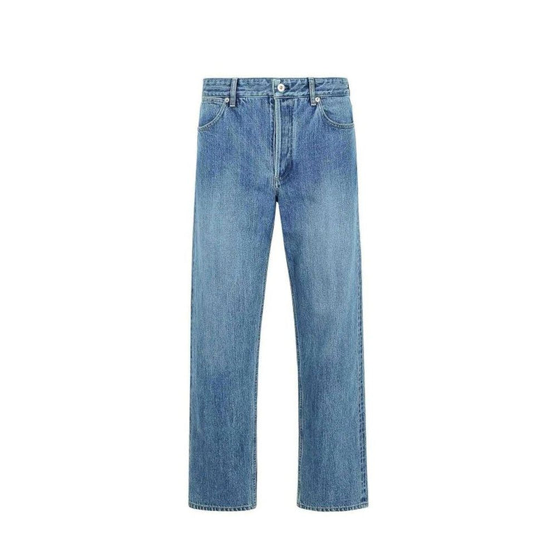 Jil Sander Blue Cotton Straight-Leg Jeans
