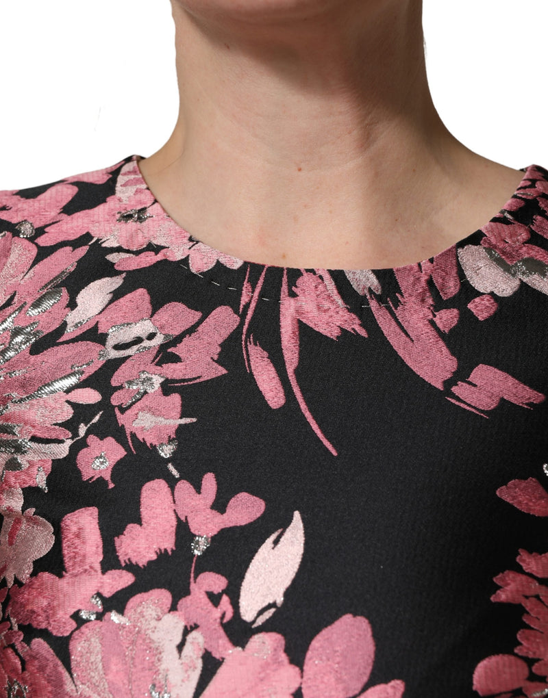 Vestido curto evasê Dolce & Gabbana multicolorido em brocado floral