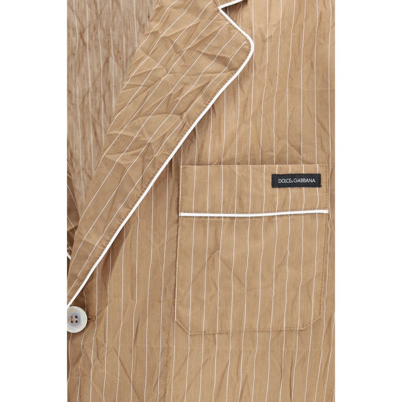 Dolce & Gabbana Beige Linen Top Sleepwear