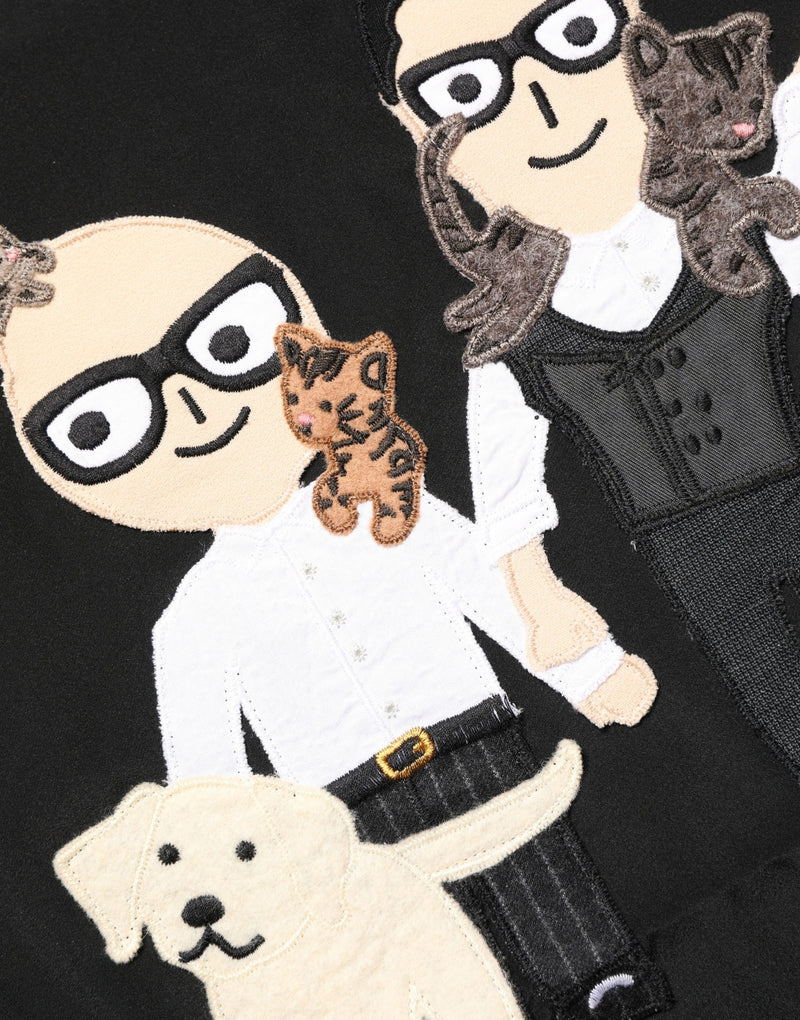 Dolce & Gabbana Camicetta nera in seta con stampa #dgfamily