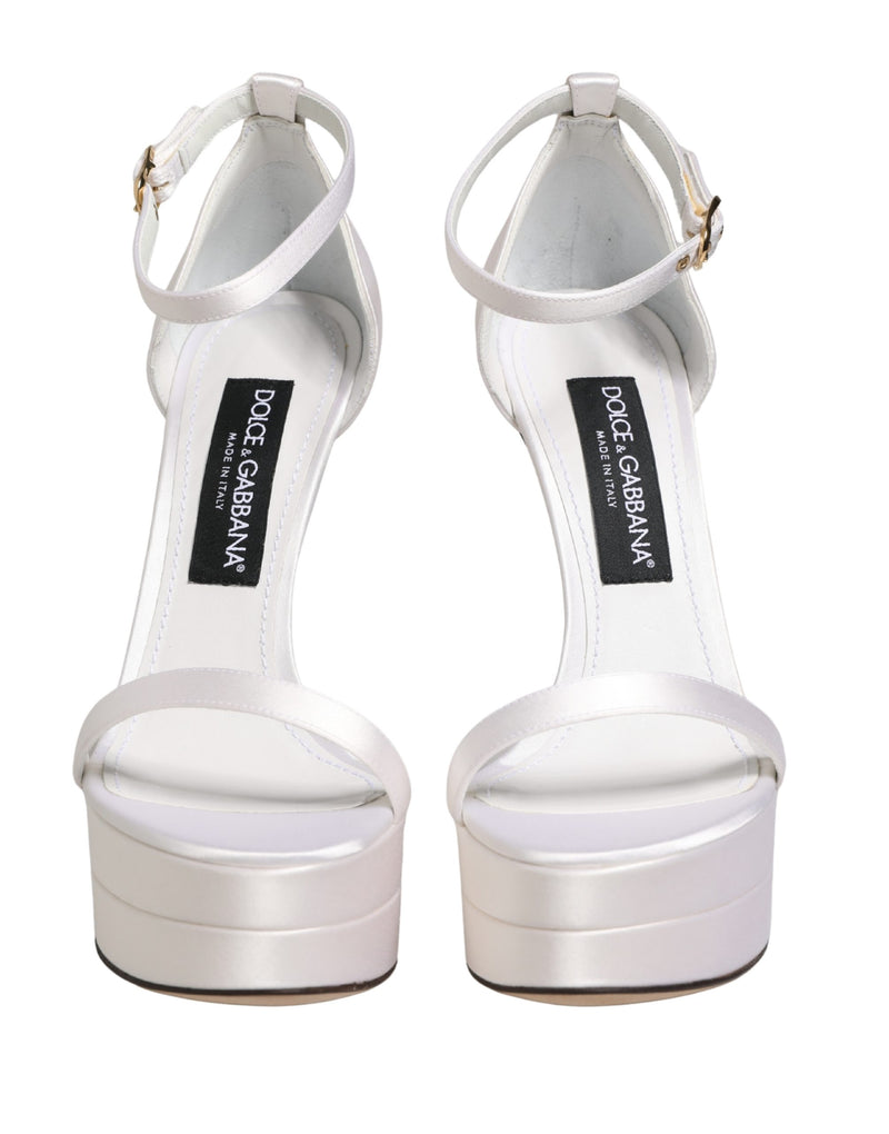 Sandalias de plataforma blancas con correa al tobillo de Dolce & Gabbana