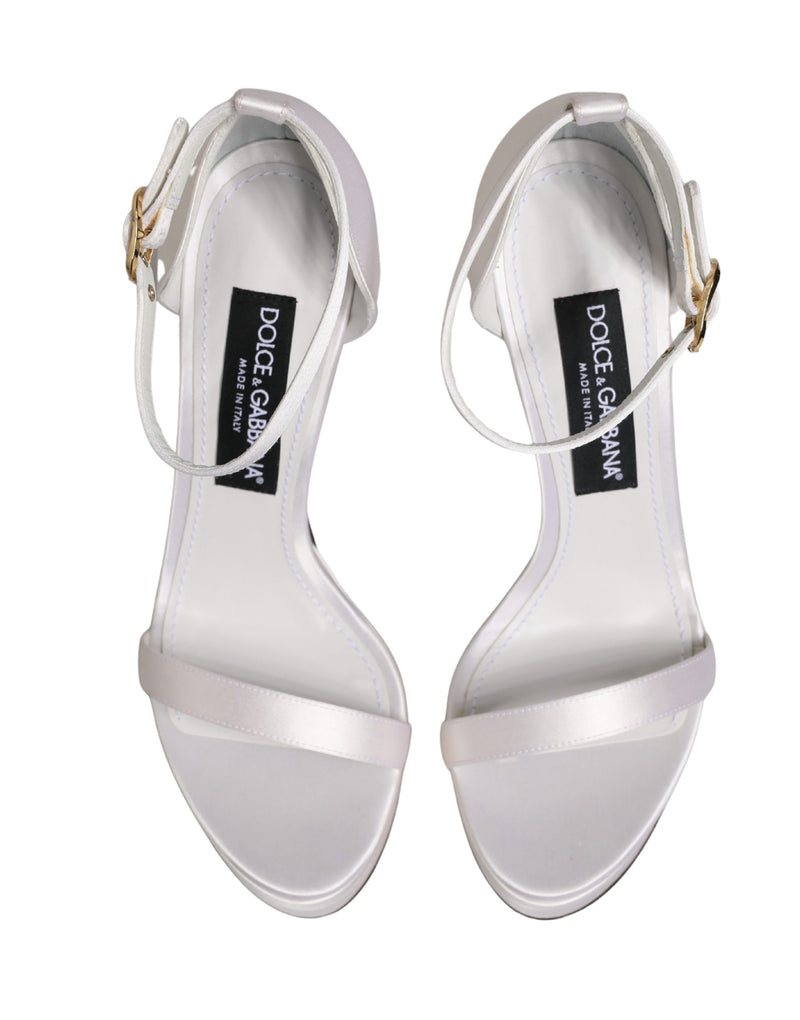 Sandalias de plataforma blancas con correa al tobillo de Dolce & Gabbana