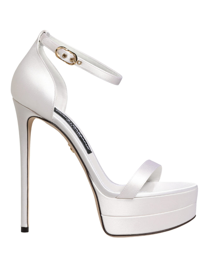 Sandalias de plataforma blancas con correa al tobillo de Dolce & Gabbana