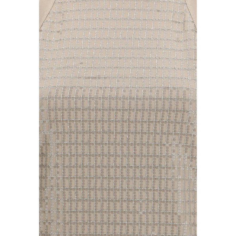 Brunello Cucinelli Beige Cotton Sleeveles T-Shirt