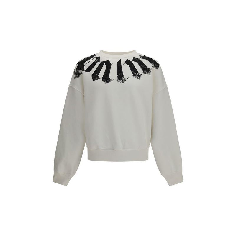Palm Angels White Cotton Sweatshirt