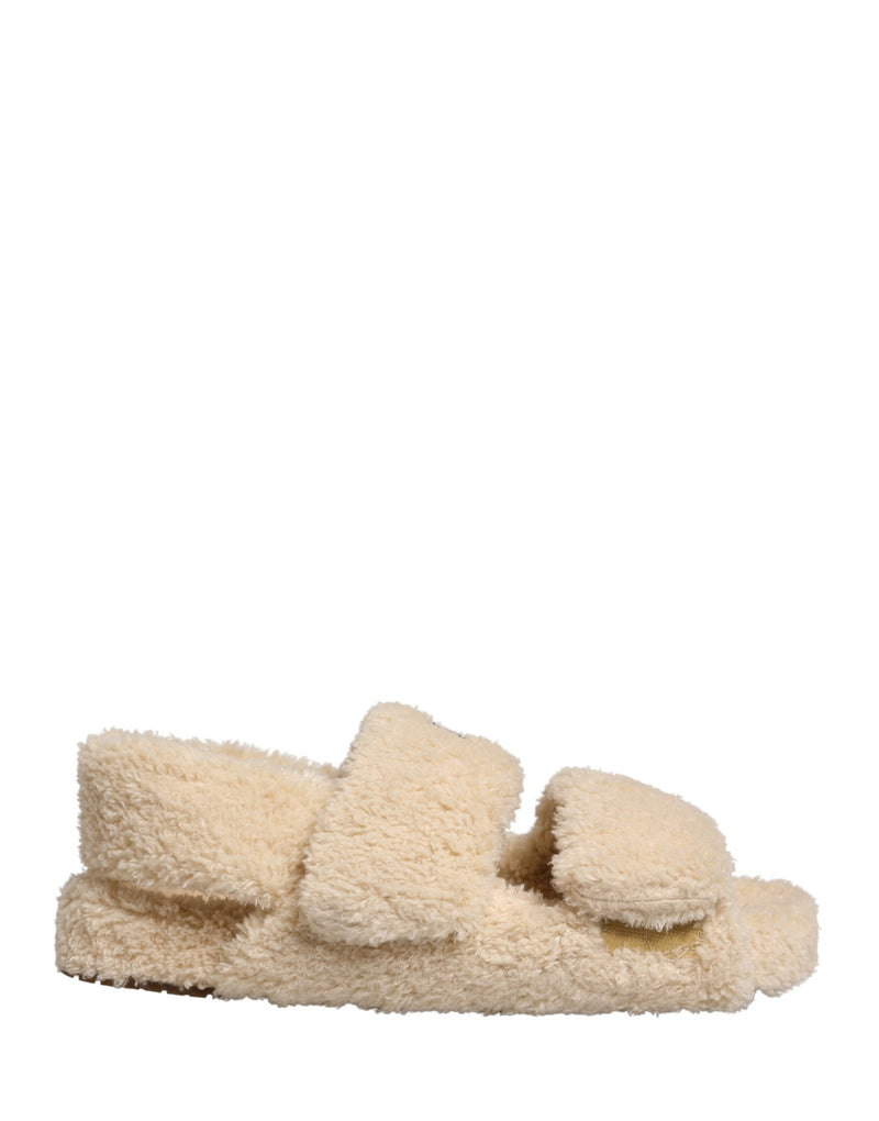 Dolce & Gabbana Ciabatte basse da uomo beige in ecopelliccia