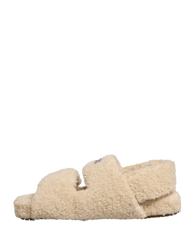 Dolce & Gabbana Ciabatte basse da uomo beige in ecopelliccia