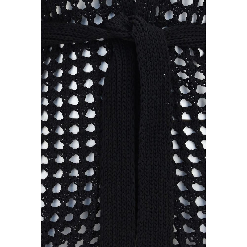 Max Mara Pure Black Cotton Cardigan