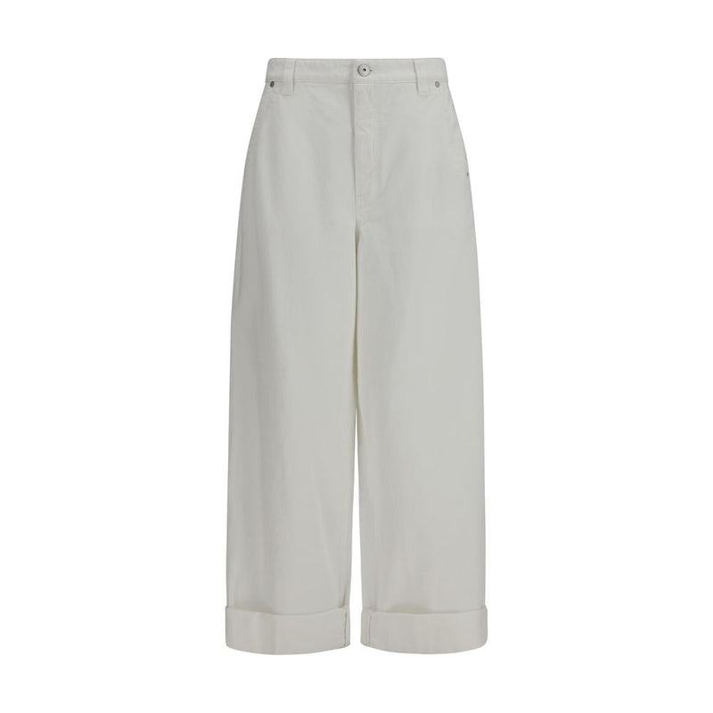 Brunello Cucinelli White Cotton Casual Pants