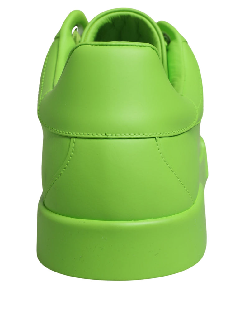 Tênis cano baixo Portofino de couro verde Dolce & Gabbana
