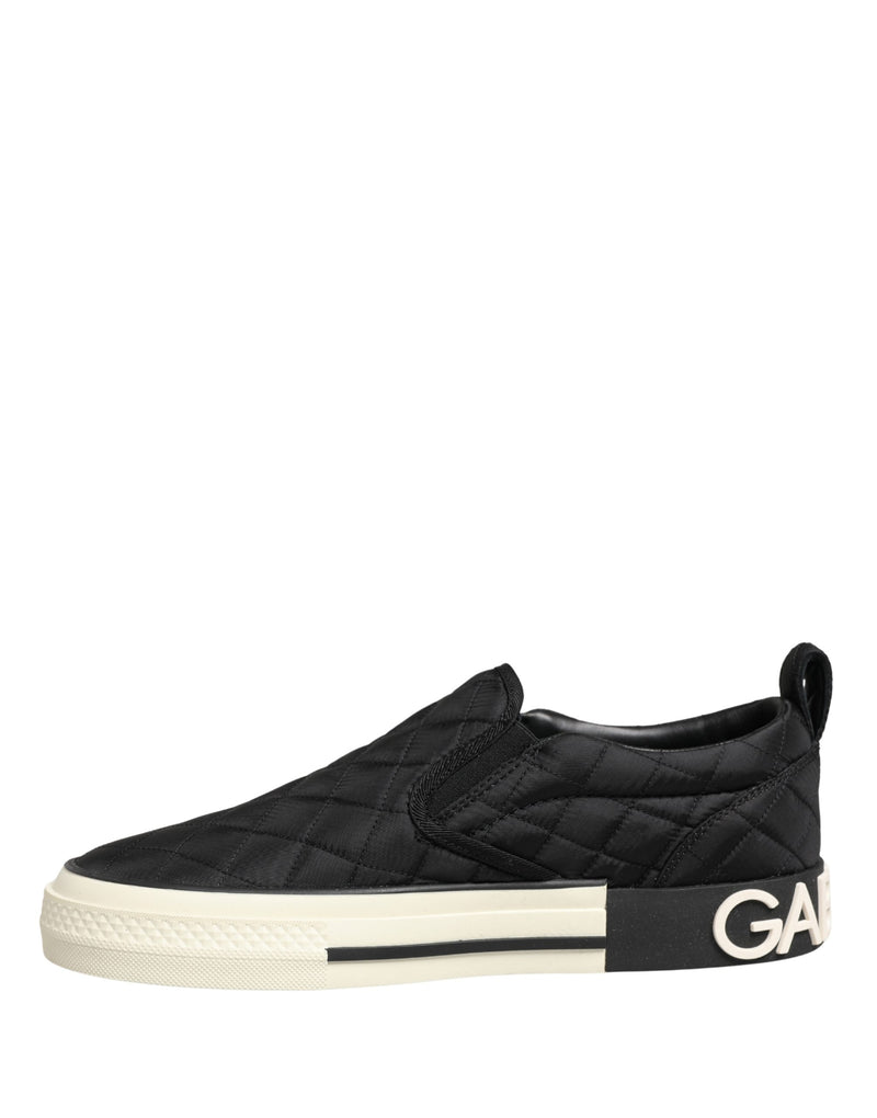 Tênis slip-on de cano baixo acolchoados pretos Dolce & Gabbana