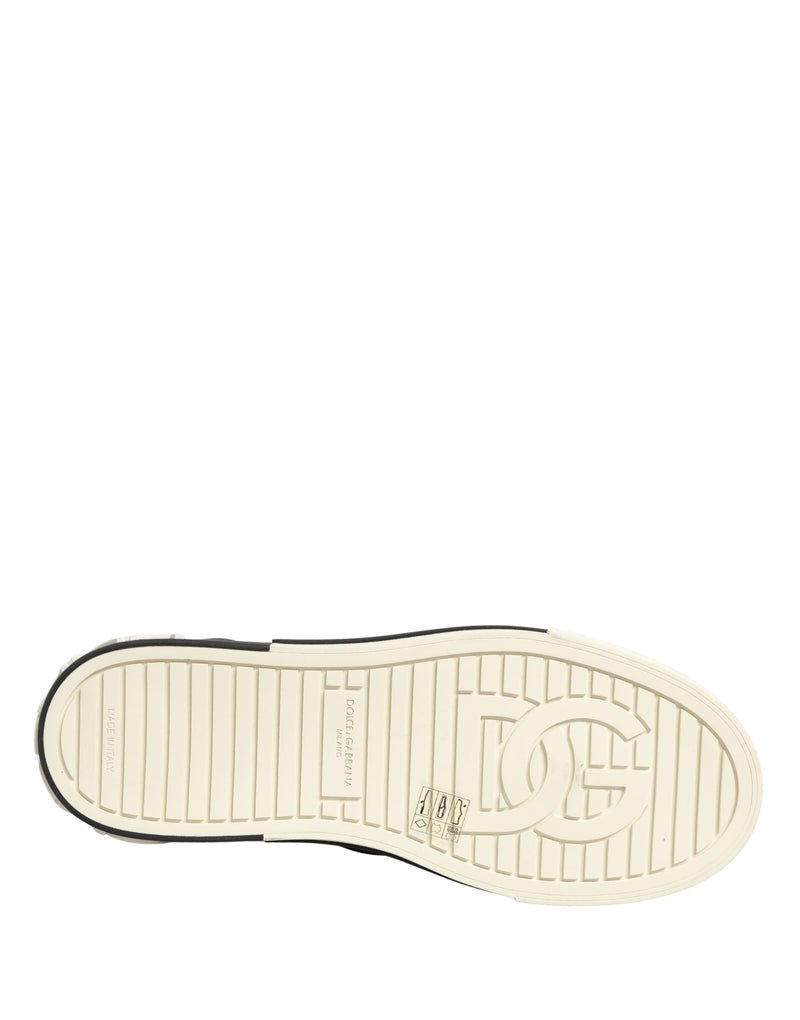 Tênis slip-on de cano baixo acolchoados pretos Dolce & Gabbana
