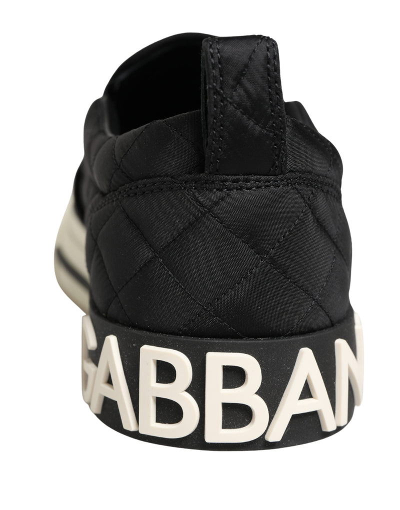 Tênis slip-on de cano baixo acolchoados pretos Dolce & Gabbana