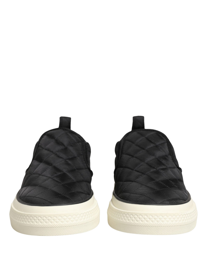 Tênis slip-on de cano baixo acolchoados pretos Dolce & Gabbana