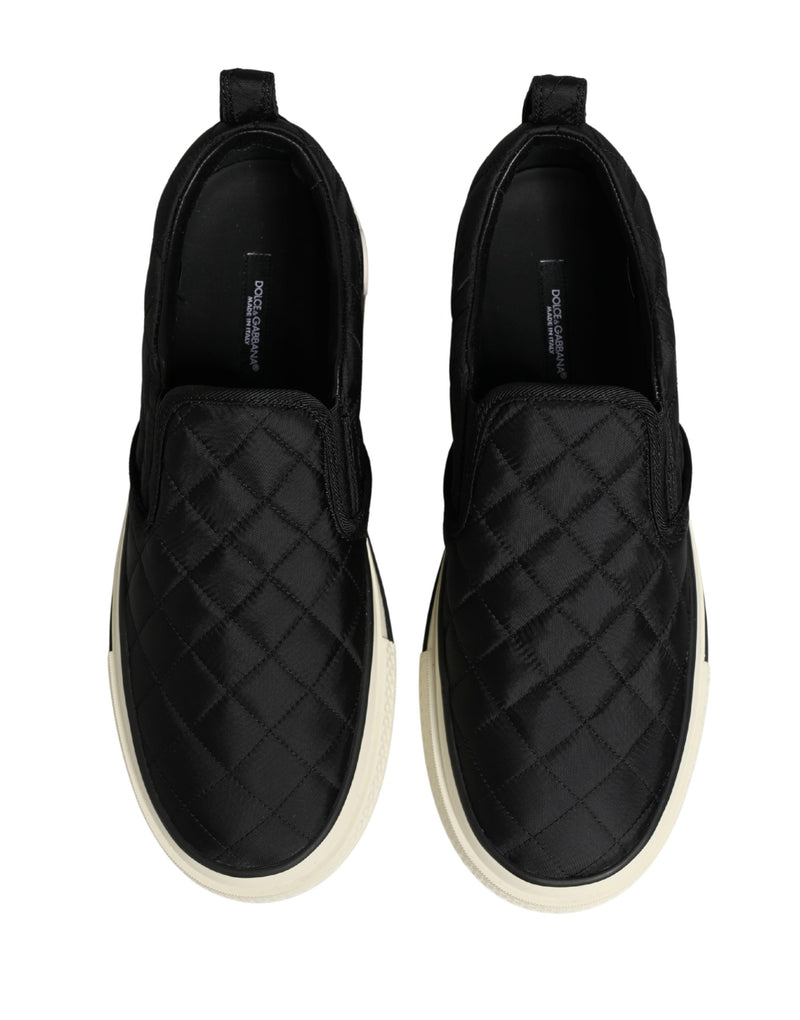 Tênis slip-on de cano baixo acolchoados pretos Dolce & Gabbana