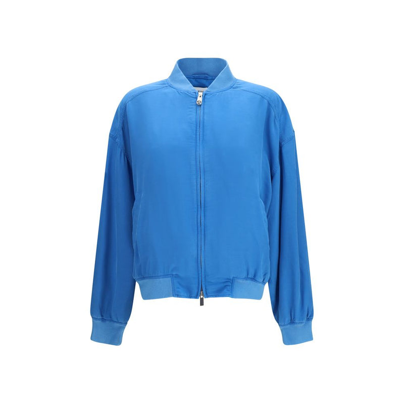 Versace Blue Silk Bomber