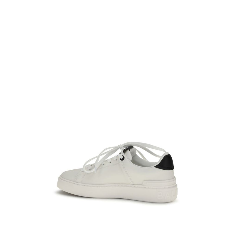 Balmain Black Calf Leather Bos Taurus Low Top Sneakers