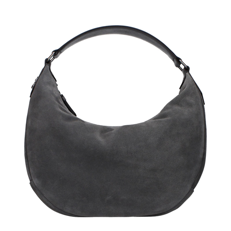 Jimmy Choo Gray Leather Shoulder Bag