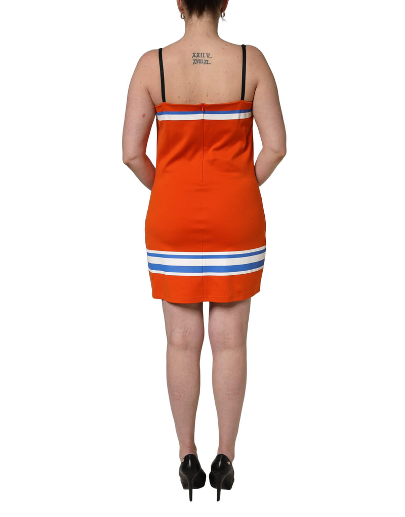 Vestido mini laranja de algodão inspirado no futebol americano do Super Bowl Dolce & Gabbana